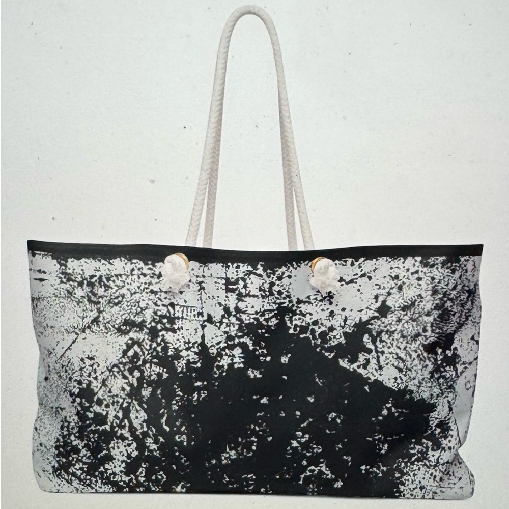 New! Stylish Black and White Tote Bag